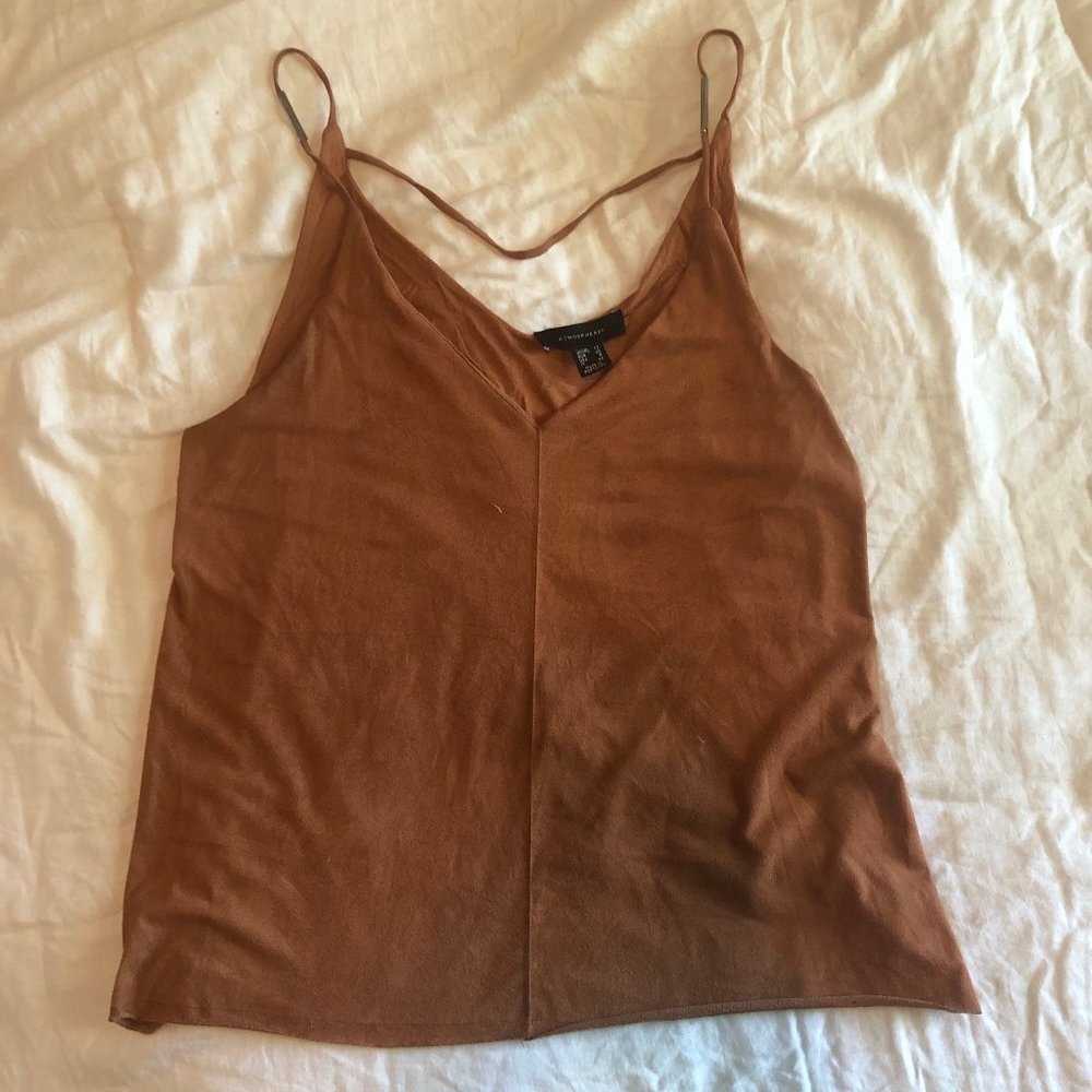 Brown / Tan Spaghetti Strap Tank Atmosphere UK